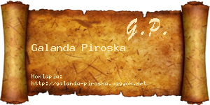 Galanda Piroska névjegykártya